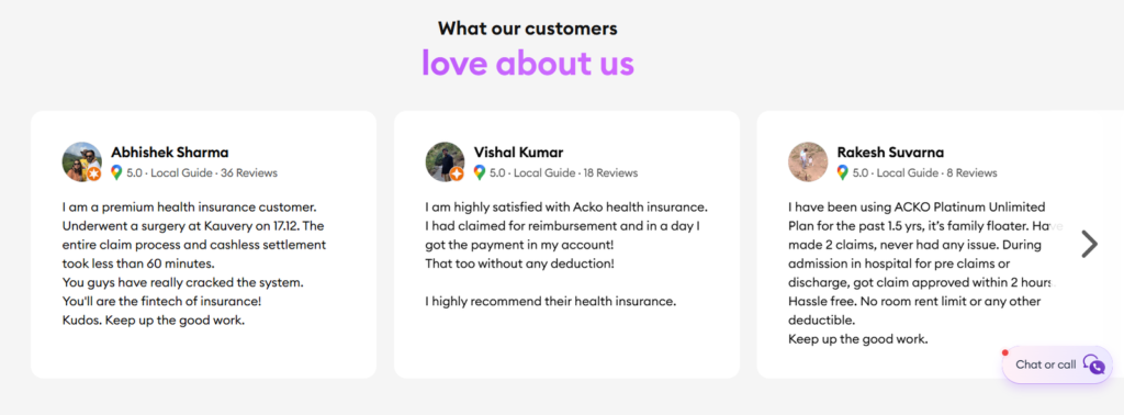 Acko Health Insurance Customers Reviews